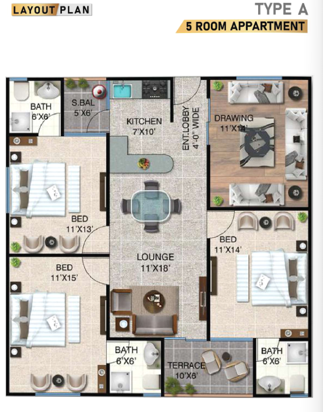 Falak Naz floor plan