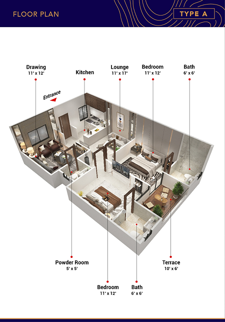 Falak Naz floor plan