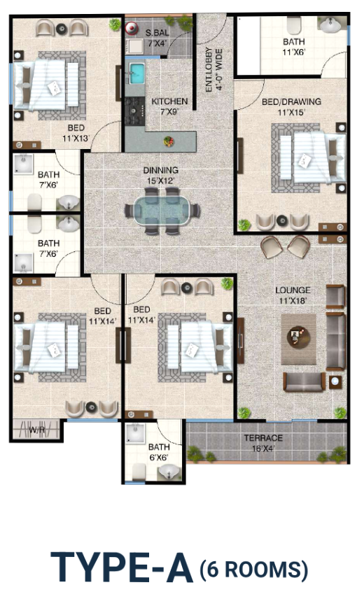 Falak Naz floor plan